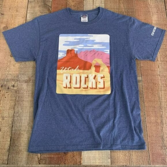 Utah rocks utah history day 2016 short sleeve shirt in blue - M - Picture 1 of 8